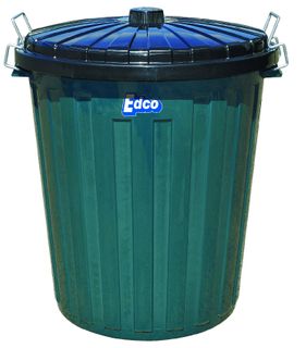 Garbage Bin & Lid Plastic 55 Ltr - Green