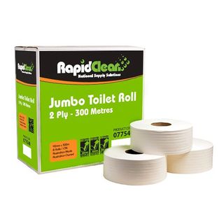 Rapid 300 Jumbo Toilet Roll 2ply Ctn 8