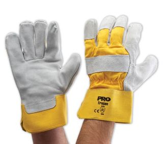 Yellow Grey Leather Glove