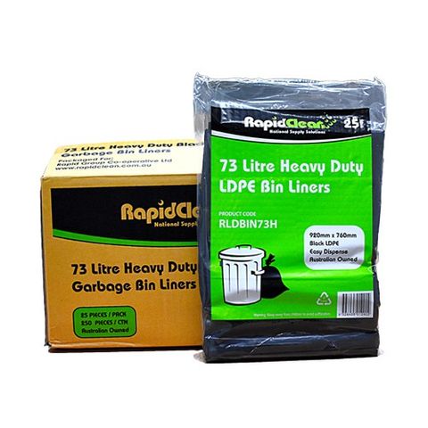 73L HD Black Bin Liner-26um;Ctn250