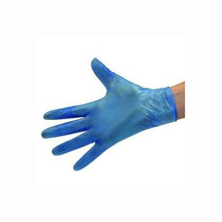 Gloves Vinyl Blue P/F Large pk100
