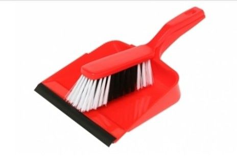 Edco Dust Pan & Brush Set Red only