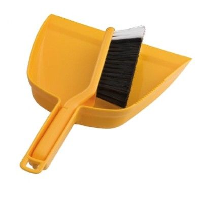 Dustpan & Bannister Brush Set - Yellow
