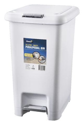 165949 Push Pedal Bin - White 30L