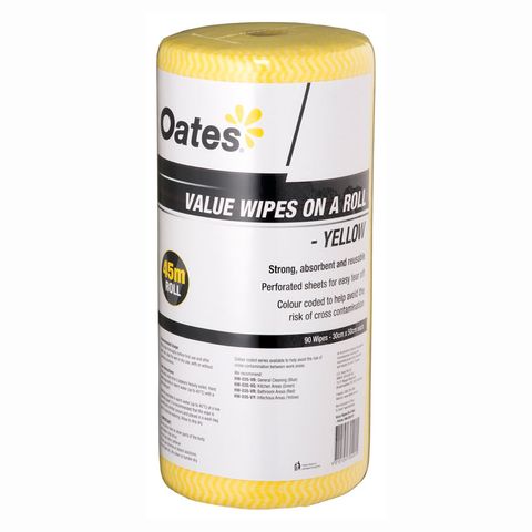 Oates Value Wipes - Yellow