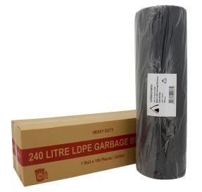 Bin Liner 240L 20um H/Duty Roll ctn100