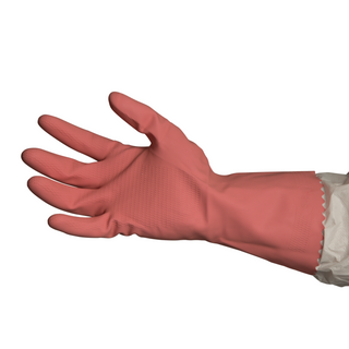 Silverlined Rubber Gloves,Pink-X Large