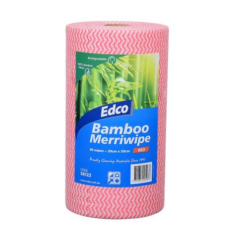 Edco Bamboo Red Merriwipe Roll