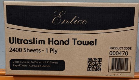 Entice Ultraslim Hand Towel ct2400 1ply