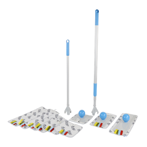 Duop Flat Mop Kit M/Fibre+holders+2poles