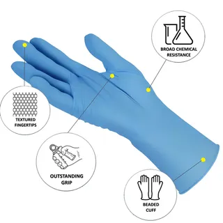 Nitrile Blue PF XL Gloves