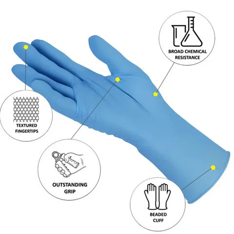 Nitrile Blue PF XL Gloves