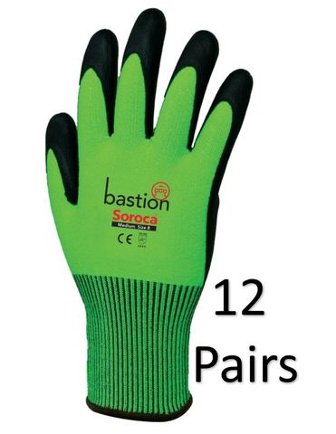 Soroca Cut 5 12 PAIRS Green Gloves-Small
