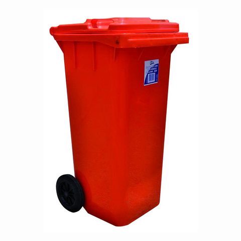 Heavy Duty Bin with Wheels 120l Red