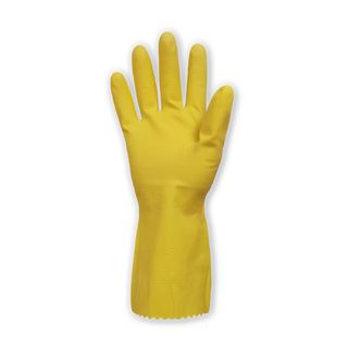 ct/144 Yellow Flocklined Rubber Glove L