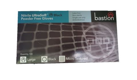 Nitrile Ultra Soft Glove L Black P/F