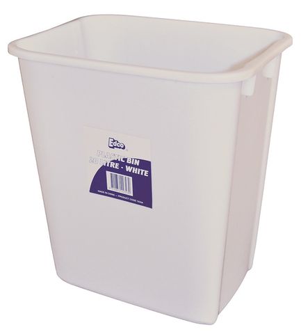 Plastic Bin 20 Ltr White