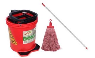 SABCO Red Bucket+mop+handle pkg