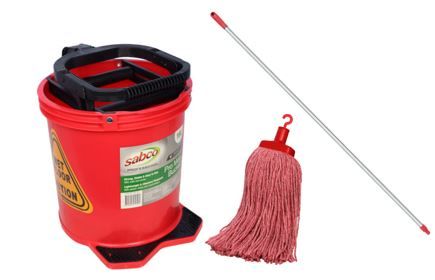 SABCO Red Bucket+mop+handle pkg