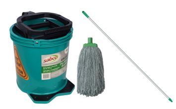 SABCO Green Bucket+mop+handle pkg