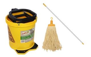 SABCO Yellow Bucket+mop+handle pkg