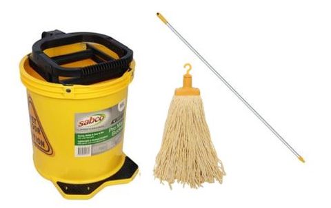 SABCO Yellow Bucket+mop+handle pkg