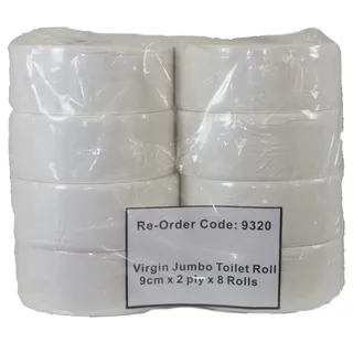 Jumbo Toilet Roll 300m 2ply 9cm
