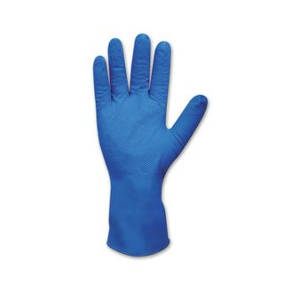 Nitrile Diamond Grip, Long Cuff Blue(L)