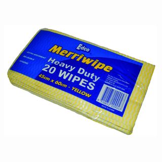 Merriwipe flat H/Duty Wipe Pkt/20 Yellow