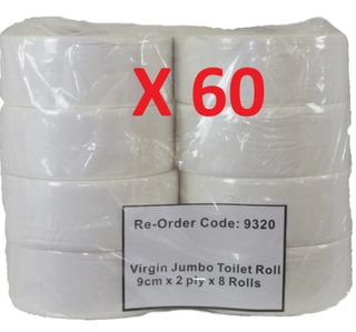 plt60 Jumbo Toilet Roll 300m 2ply 9cm
