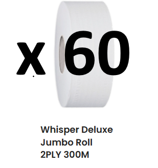 Plt60Whisper 2ply 300m Jumbo Toilet Roll