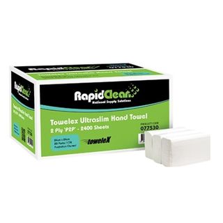 RAPIDCLEAN TOWELEX ULTRASLIM HAND TOWEL 2PLY (20 PACKS)