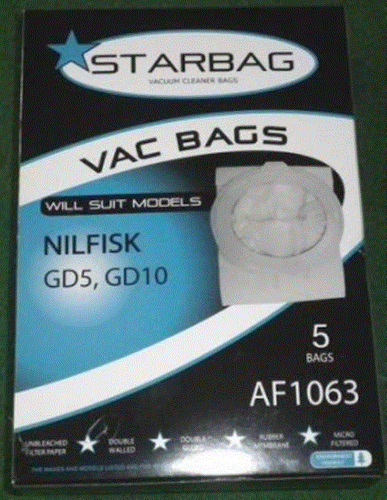 NILFISK GD5 VAC BAGS 5PK