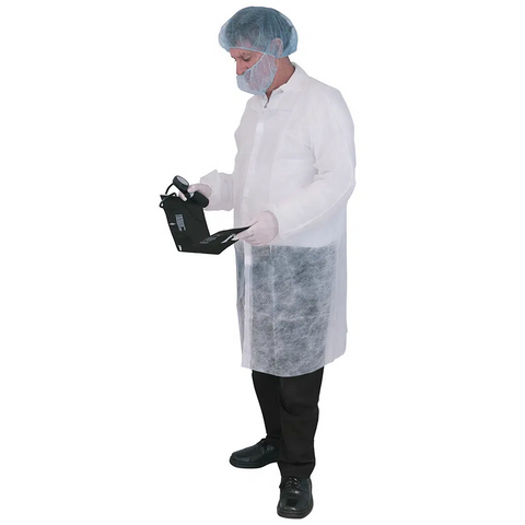 RCR PRO-VAL DISPOSABLE LAB COAT (1 POCKET) - WHITE