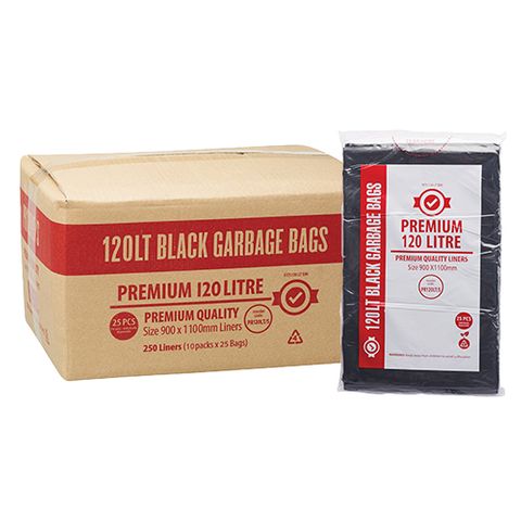 120 LITRE PREMIUM BLACK GARBAGE BAGS