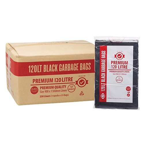 120 LITRE PREMIUM BLACK GARBAGE BAGS