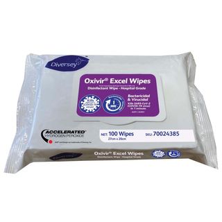 DIVERSEY OXIVIR EXCEL DISINFECTANT 100PK WIPES