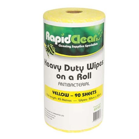 RAPIDCLEAN HEAVY DUTY WIPES ROLL YELLOW