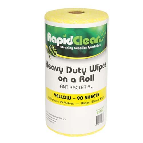 RAPIDCLEAN HEAVY DUTY WIPES ROLL YELLOW