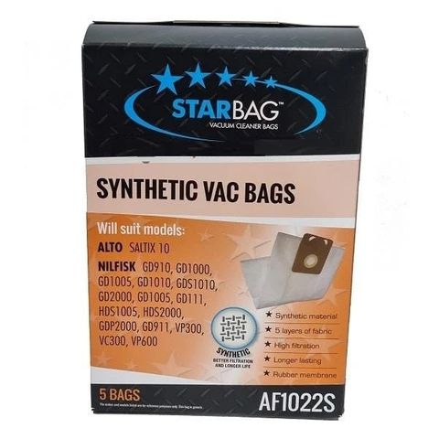 CLEANSTAR AF1022S NILFISK SYNTHETIC VAC BAGS (5 BAGS)