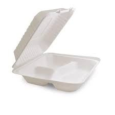 BIOCANE 3 COMPARTMENT TAKEAWAY CLAMSHELL CONTAINER (200 CARTON)