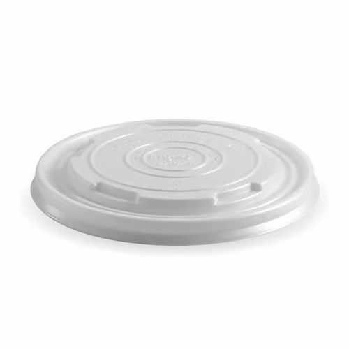 BIOPAK WHITE PLASTIC PLA BIO BOWL LID 430-950ML / 12-32OZ (500 CARTON)