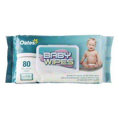 OATES BABY WIPES - 80 PACK