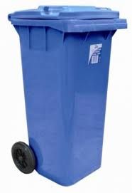 EDCO HEAVY DUTY BIN WITH WHEELS BLUE - 120L