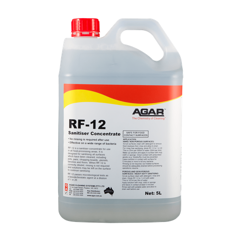 AGAR RF-12 NO RINSE SANITISER 5L