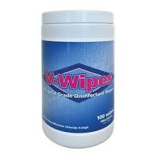 V-WIPES DISINFECTANT WIPES - CANISTER, 100 WIPES