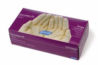 SECURITEX PF LATEX EXAMINATION GLOVES (LARGE)