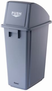 OATES 58L SLIMLINE FLIP BIN - GREY