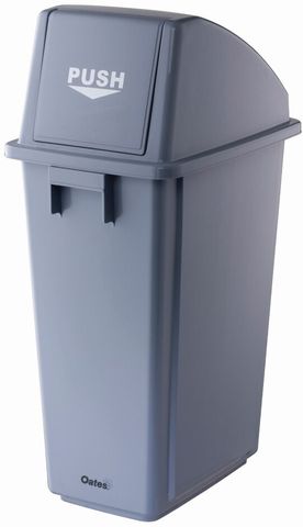 OATES 58L SLIMLINE FLIP BIN - GREY