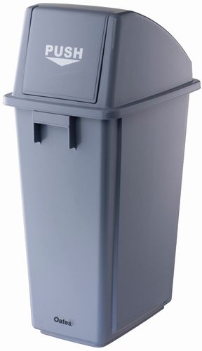 OATES 58L SLIMLINE FLIP BIN - GREY